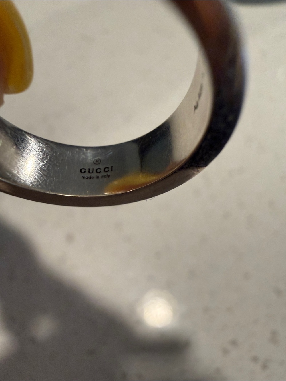 Gucci sterling silver Band Ring with Black GG & Skull Motif - Picture 2 of 6